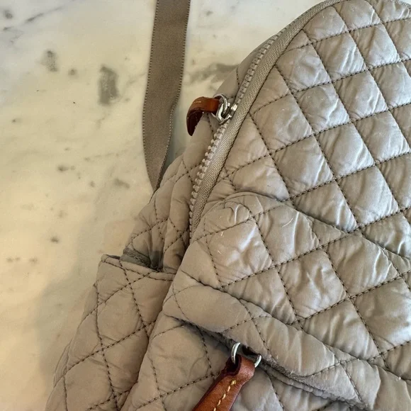 Preowned MZ Wallace Light Gray Quilted Mini Backpack - Picture 3 of 7